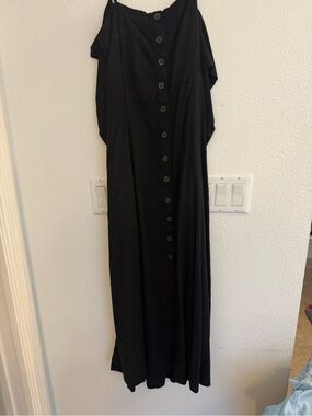 Universal Thread Black Button-Front Maxi Dress